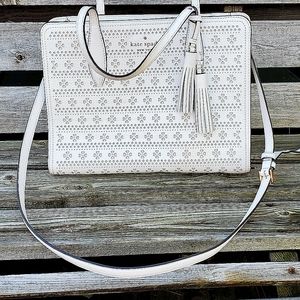 Authentic Kate Spade White Leather Handbag